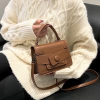 PU Leather Handbag soft surface & attached with hanging strap Stone Grain PC