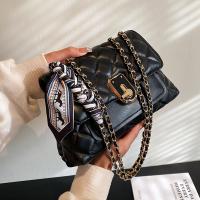 PU Leather with silk scarf Shoulder Bag soft surface PC