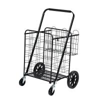 Iron foldable Shopping Trolley portable black PC