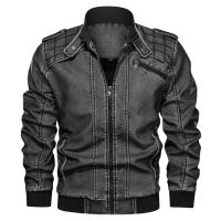 PU Leather Slim & Plus Size Men Jacket patchwork Solid PC