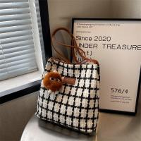 Plaid Fabric Bucket Bag Shoulder Bag soft surface plaid PC