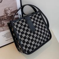 PU Leather Crossbody Bag large capacity & soft surface plaid black PC