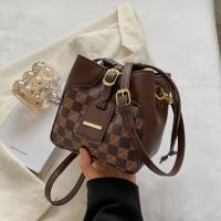 PU Leather Bucket Bag Crossbody Bag soft surface plaid PC