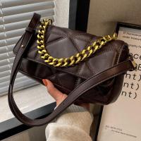 PU Leather Shoulder Bag with chain & soft surface PC