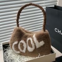 Plush Easy Matching Shoulder Bag soft surface letter PC