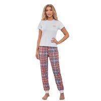 Spandex & Polyester Ensemble de pyjama de femmes Pantalon & Retour au début Imprimé Plaid plus de couleurs pour le choix Ensemble