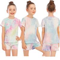 Cotone Dívka Pyžama Set Kalhoty & Top Tie-Dye Maskovat più colori per la scelta Nastavit