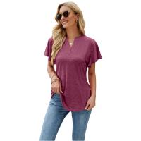 Polyester & Baumwolle Frauen Kurzarm T-Shirts, Solide, mehr Farben zur Auswahl,  Stück