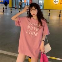 Polyester Women Short Sleeve T-Shirts & loose printed letter PC