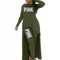 Cotton Plus Size Women Casual Set & two piece Long Trousers & top Set