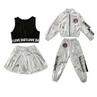 PU Leather Children Clothes Set  Cellulose Acetate Fibre Solid silver PC