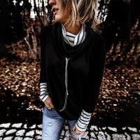 Polyester Vrouwen Sweatshirts Lappendeken Striped Zwarte stuk