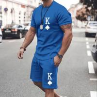 Polyester Plus Size Men Casual Set & two piece short pants & top Set