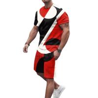 Polyester Plus Size Men Casual Set & two piece short pants & top printed Set