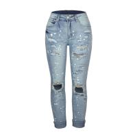 Denim Ripped Women Jeans & skinny patchwork Solid PC