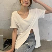 ポリエステル 女性半袖Tシャツ パッチワーク 単色 選択のためのより多くの色 一つ