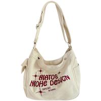 Canvas Tote Bag Shoulder Bag large capacity & soft surface letter white PC