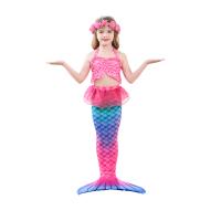 Polyester Children Mermail Swimming Suit & three piece printed Set