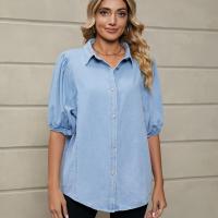 Radius Frauen Kurzarm Shirt, Solide, Blau,  Stück