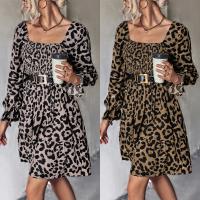 Poliéster Vestido de una pieza, impreso, leopardo, más colores para elegir,  trozo