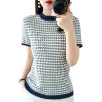 Wol Vrouwen short sleeve blouses Gebreide meer kleuren naar keuze stuk