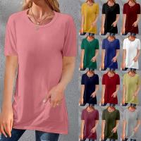 Cotone Frauen Kurzarm T-Shirts Pevné più colori per la scelta kus