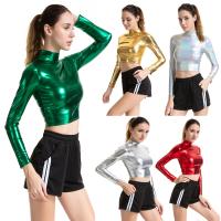 Spandex & Polyester T-shirt femme à manches longues Solide plus de couleurs pour le choix pièce