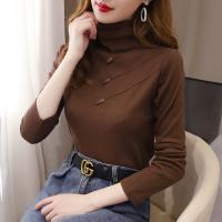 Polyester Slim Women Long Sleeve T-shirt patchwork Solid PC