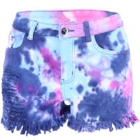 Cotton Denim Tassels & Middle Waist Shorts PC