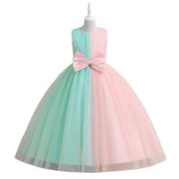 Polyester Ball Gown Girl One-piece Dress with bowknot PC