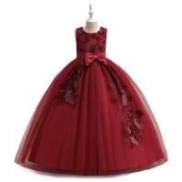 Polyester Princess Girl One-piece Dress with bowknot PC