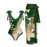 Polyester Maillot de bain d’une seule pièce Imprimé motif papillon Vert pièce