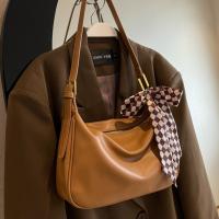 PU Leather with silk scarf Shoulder Bag soft surface PC