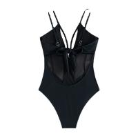 Polyester Monokini teint nature Solide Noir pièce