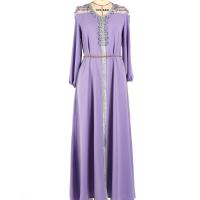 Polyester Robe musulmane islamique du Moyen-Orient fer à repasser Violet pièce