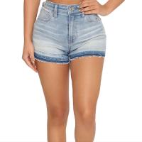 Denim Ripped & Tassels Shorts washed blue PC