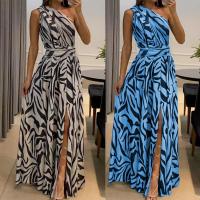 Polyester High Waist One-piece Dress printed PC