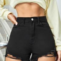 Cotton Ripped & High Waist Shorts black PC