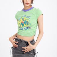 Cotton Slim Women Short Sleeve T-Shirts printed PC