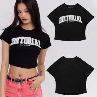 Cotton Slim Women Short Sleeve T-Shirts printed letter PC