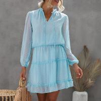 Polyester One-piece Dress slimming patchwork Solid PC