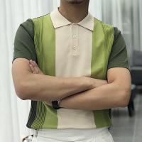 Viscosa Camisa polo, de punto, verde,  trozo