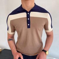 Viskose Poloshirt, Gestrickte, Khaki,  Stück