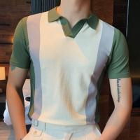 Viscose Polo Shirt Gebreide Groene stuk