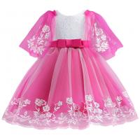 Polyester Slim & Princess Girl One-piece Dress large hem design patchwork Solid PC