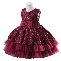 Polyester Slim & Princess Girl One-piece Dress large hem design patchwork PC