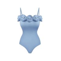 Polyester Maillot de bain d’une seule pièce Floral Bleu pièce