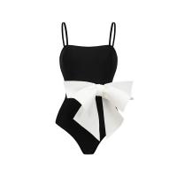 Polyester Maillot de bain d’une seule pièce modèle bowknot Noir pièce