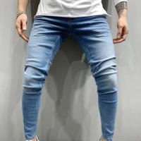 Cotton Men Jeans slimming patchwork PC