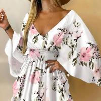 Coton Robe d’une seule pièce Imprimé Floral Blanc pièce